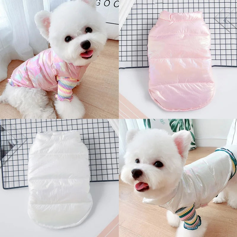 Winter Pet Clothes Waterproof Puppy Glossy Jacket Warm Dog Coat Vest Clothing For Chihuahua French Bulldog Small Dogs Outfit