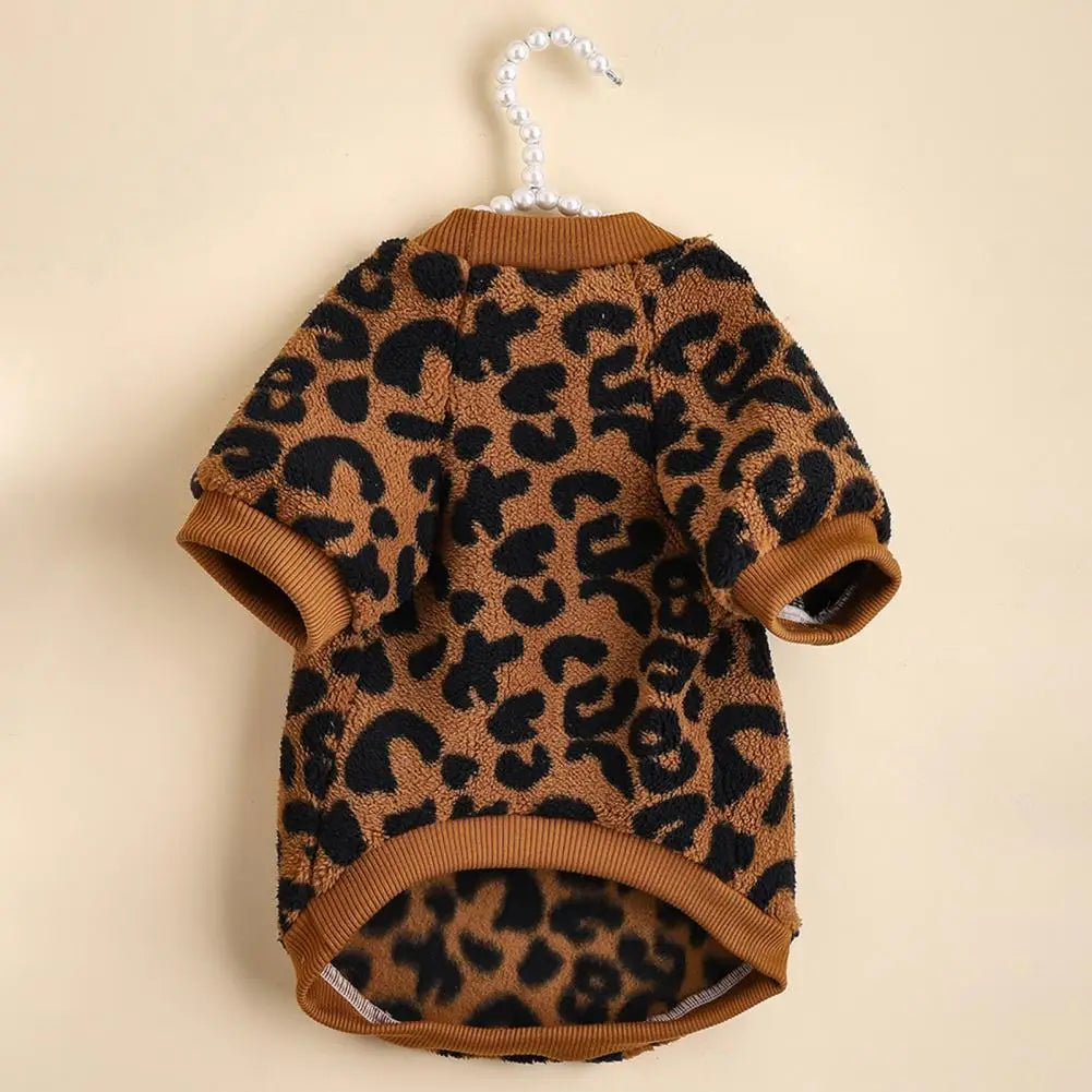 Puppy Pullover Dogs Sweater Leopard Print - JoySkyProducts