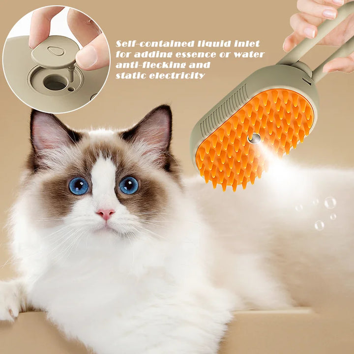 Pet Steam Brush Cleaning Steamy Spray Massage - JoySkyProducts