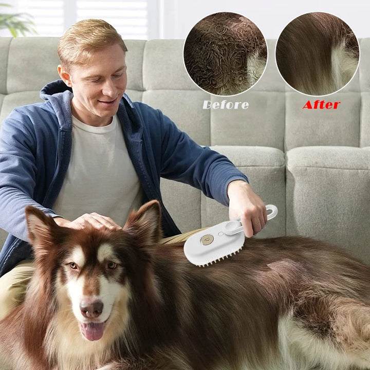 Pet Steam Brush Cleaning Steamy Spray Massage - JoySkyProducts