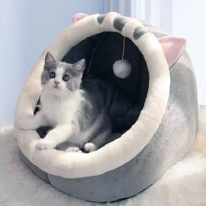 Cat Bed House Kennel Nest Round Pets Sleeping Cave Kitten Beds Pet Basket Cozy Kitten Lounger Cushion Cat House Tent Dog House