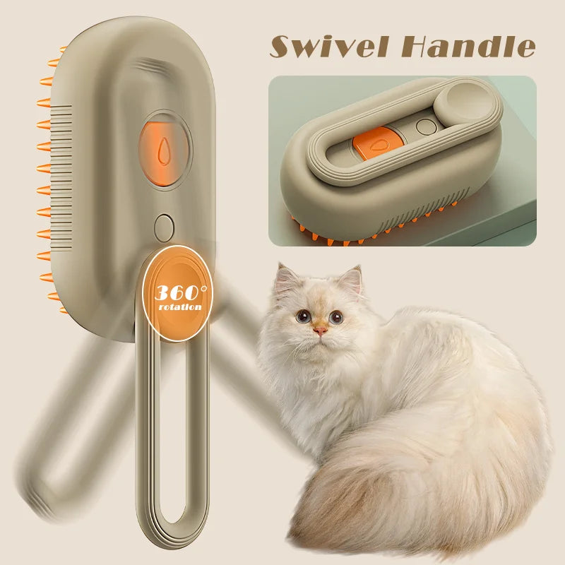 Pet Steam Brush Cleaning Steamy Spray Massage - JoySkyProducts