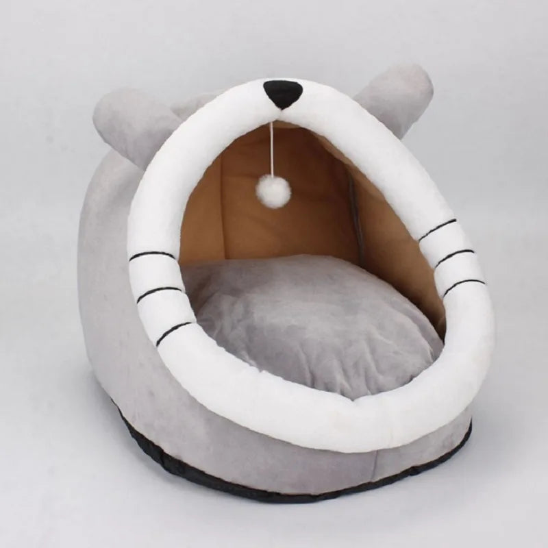 Cat Bed House Kennel Nest Round Pets Sleeping Cave Kitten Beds Pet Basket Cozy Kitten Lounger Cushion Cat House Tent Dog House
