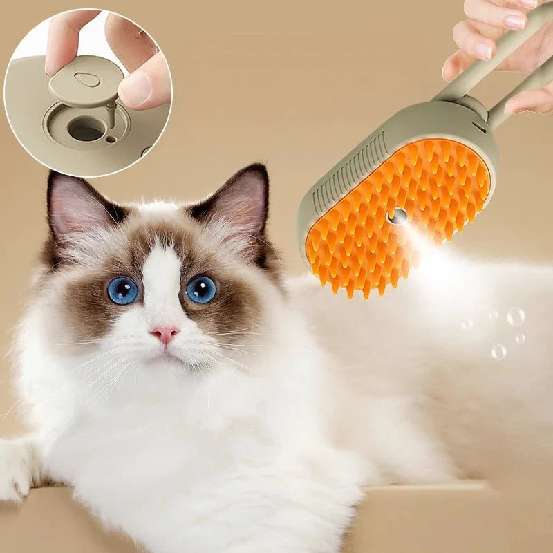 Pet Steam Brush Cleaning Steamy Spray Massage - JoySkyProducts