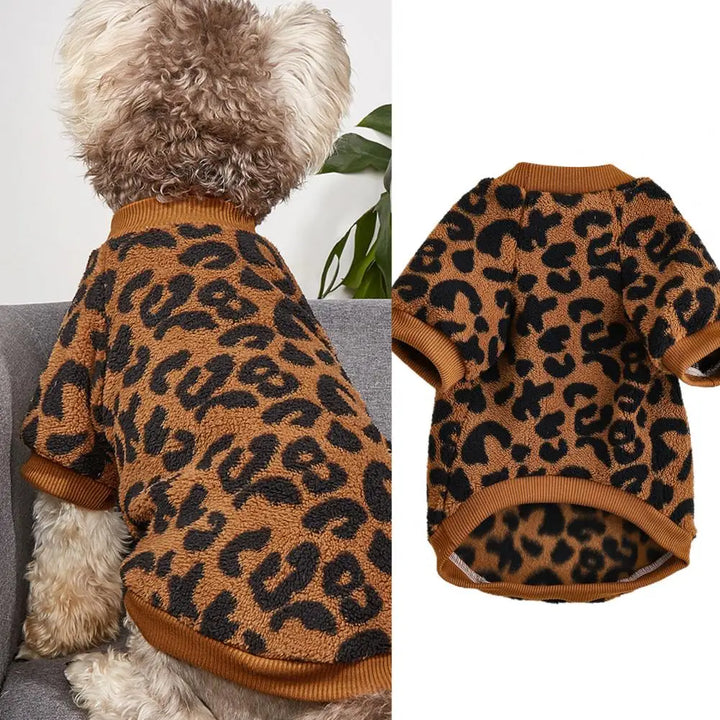 Puppy Pullover Dogs Sweater Leopard Print - JoySkyProducts