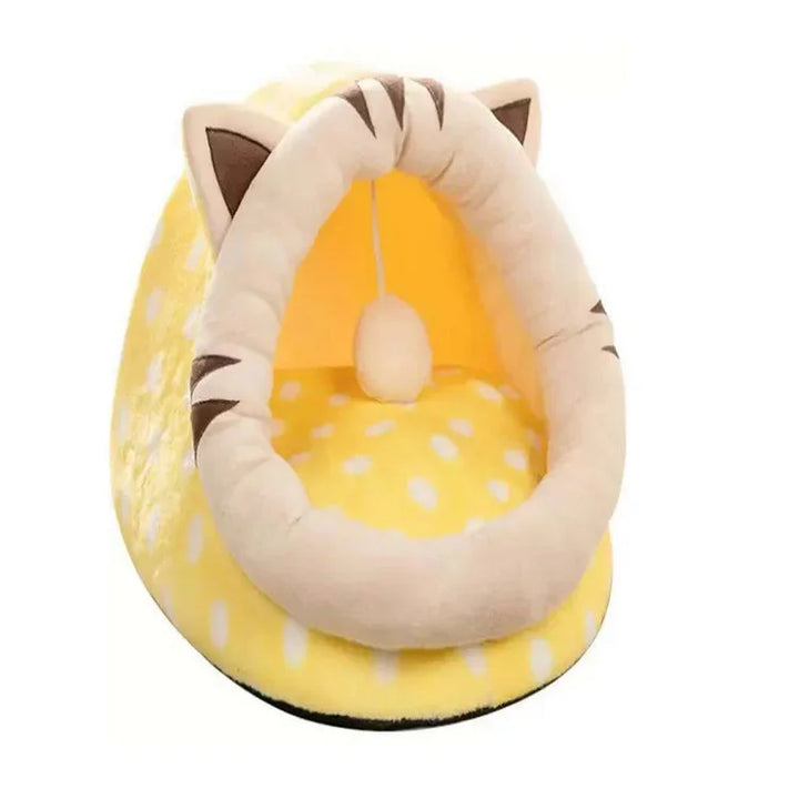Cat Bed House Kennel Nest Round Pets Sleeping Cave Kitten Beds Pet Basket Cozy Kitten Lounger Cushion Cat House Tent Dog House