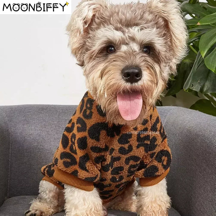 Puppy Pullover Dogs Sweater Leopard Print - JoySkyProducts