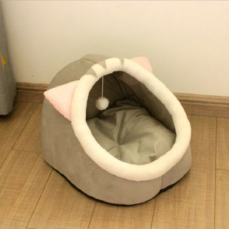 Cat Bed House Kennel Nest Round Pets Sleeping Cave Kitten Beds Pet Basket Cozy Kitten Lounger Cushion Cat House Tent Dog House