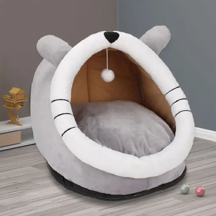 Cat Bed House Kennel Nest Round Pets Sleeping Cave Kitten Beds Pet Basket Cozy Kitten Lounger Cushion Cat House Tent Dog House