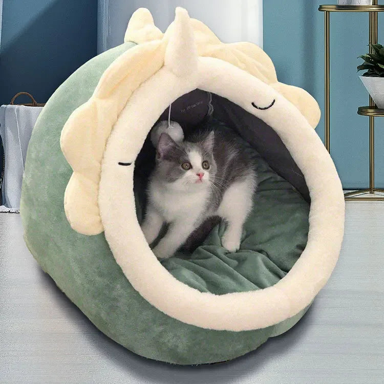 Cat Bed House Kennel Nest Round Pets Sleeping Cave Kitten Beds Pet Basket Cozy Kitten Lounger Cushion Cat House Tent Dog House