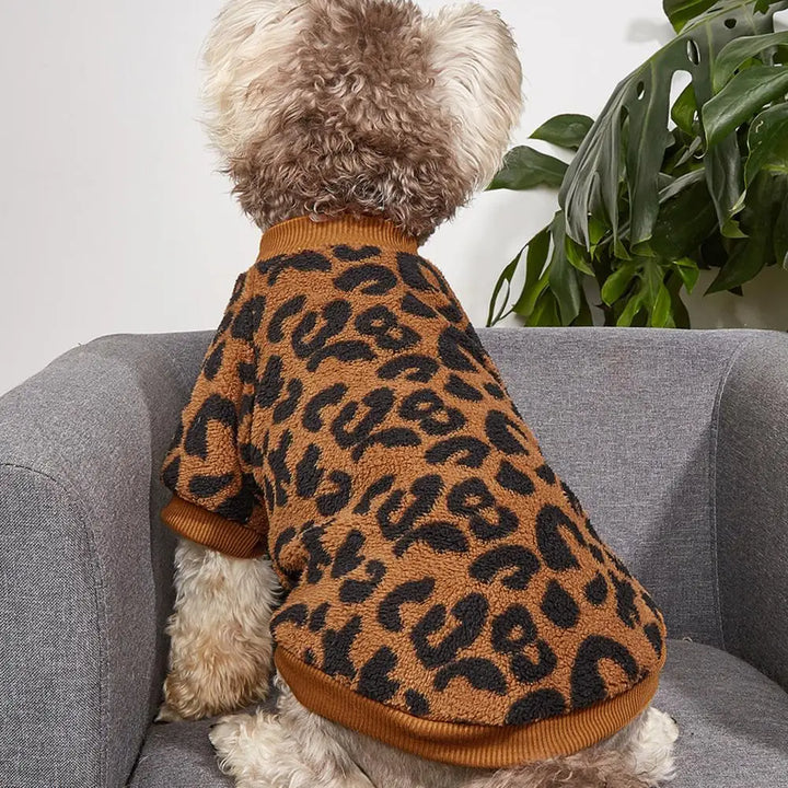 Puppy Pullover Dogs Sweater Leopard Print - JoySkyProducts