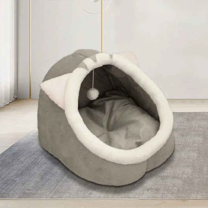 Cat Bed House Kennel Nest Round Pets Sleeping Cave Kitten Beds Pet Basket Cozy Kitten Lounger Cushion Cat House Tent Dog House