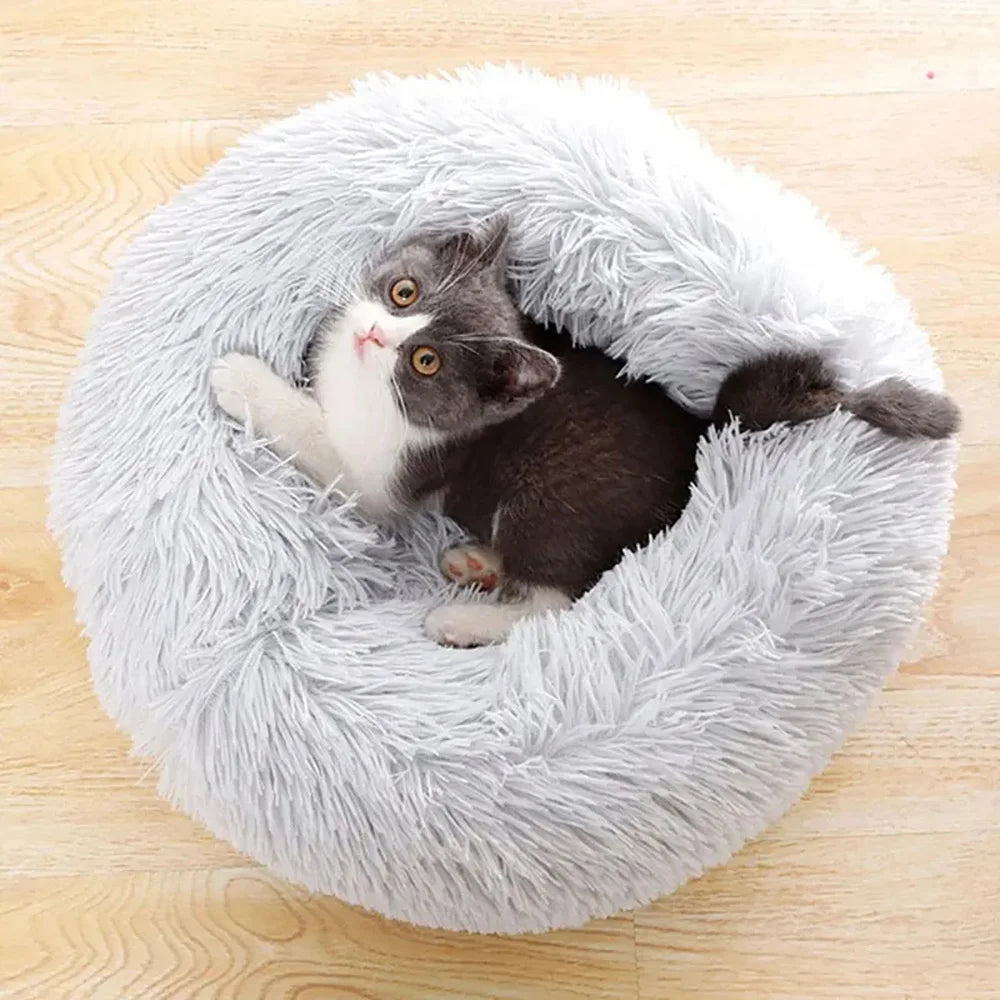 Super Pet Bed Warm Sleeping Nest Soft Long Plush - JoySkyProducts