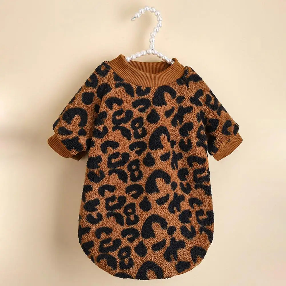 Puppy Pullover Dogs Sweater Leopard Print - JoySkyProducts